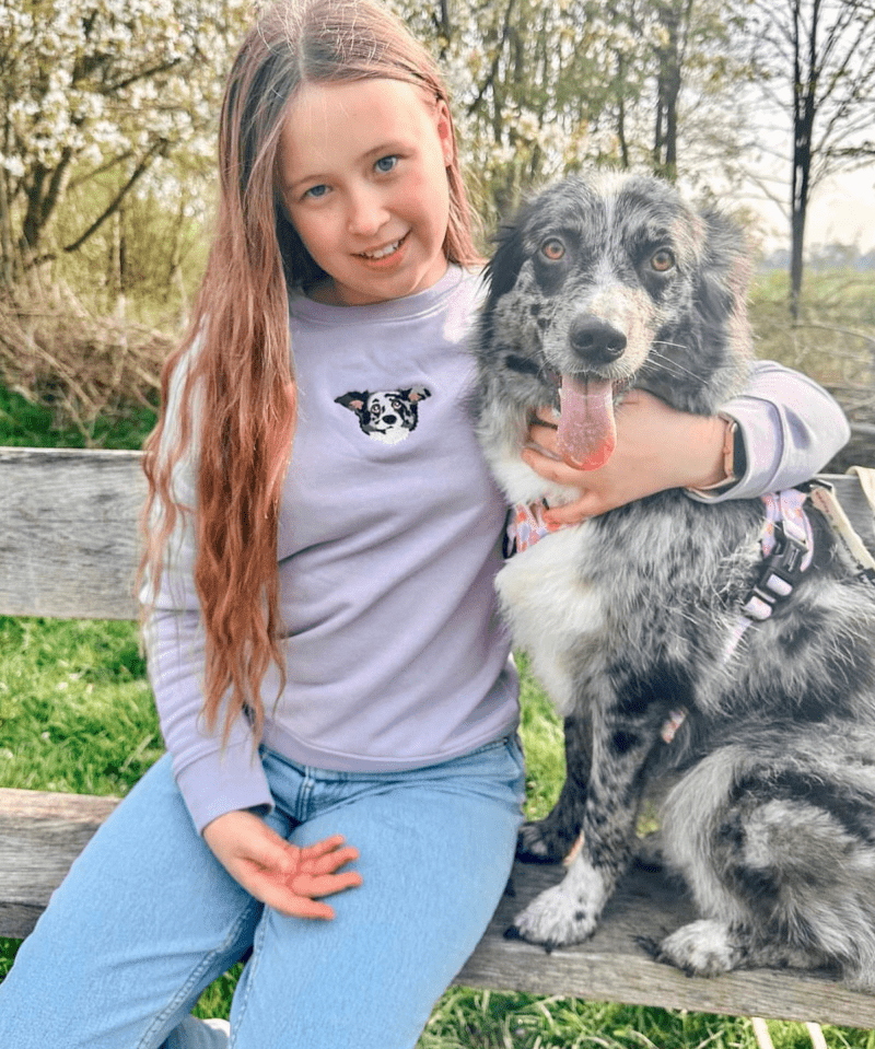 Embroidered Pet Portrait Kid's Organic Sweatshirt - Lucy and Lola Shop