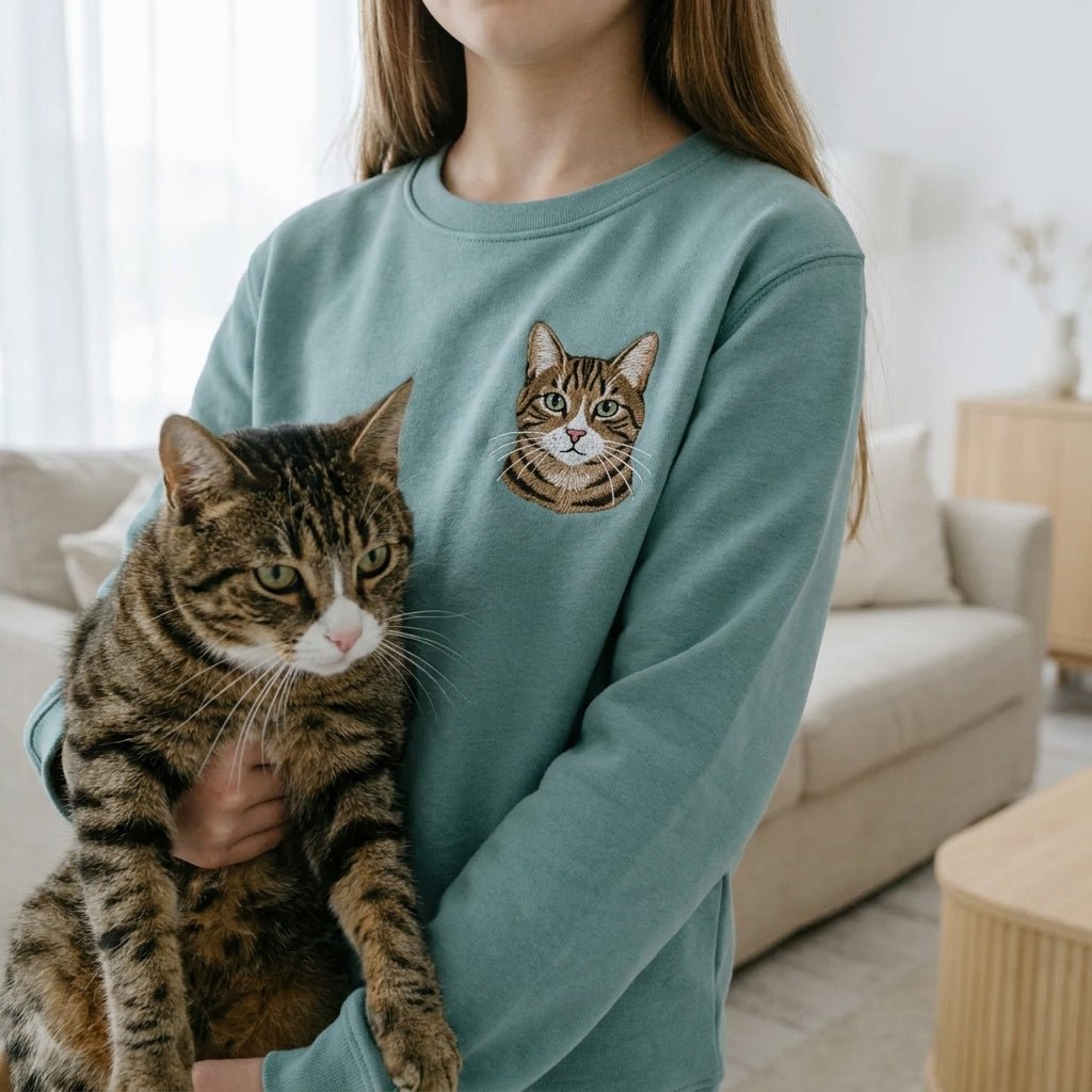 Embroidered Pet Portrait Kid's Organic Sweatshirt - Lucy and Lola Shop
