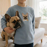 Embroidered Pet Portrait Kid's Organic Sweatshirt - Lucy and Lola Shop