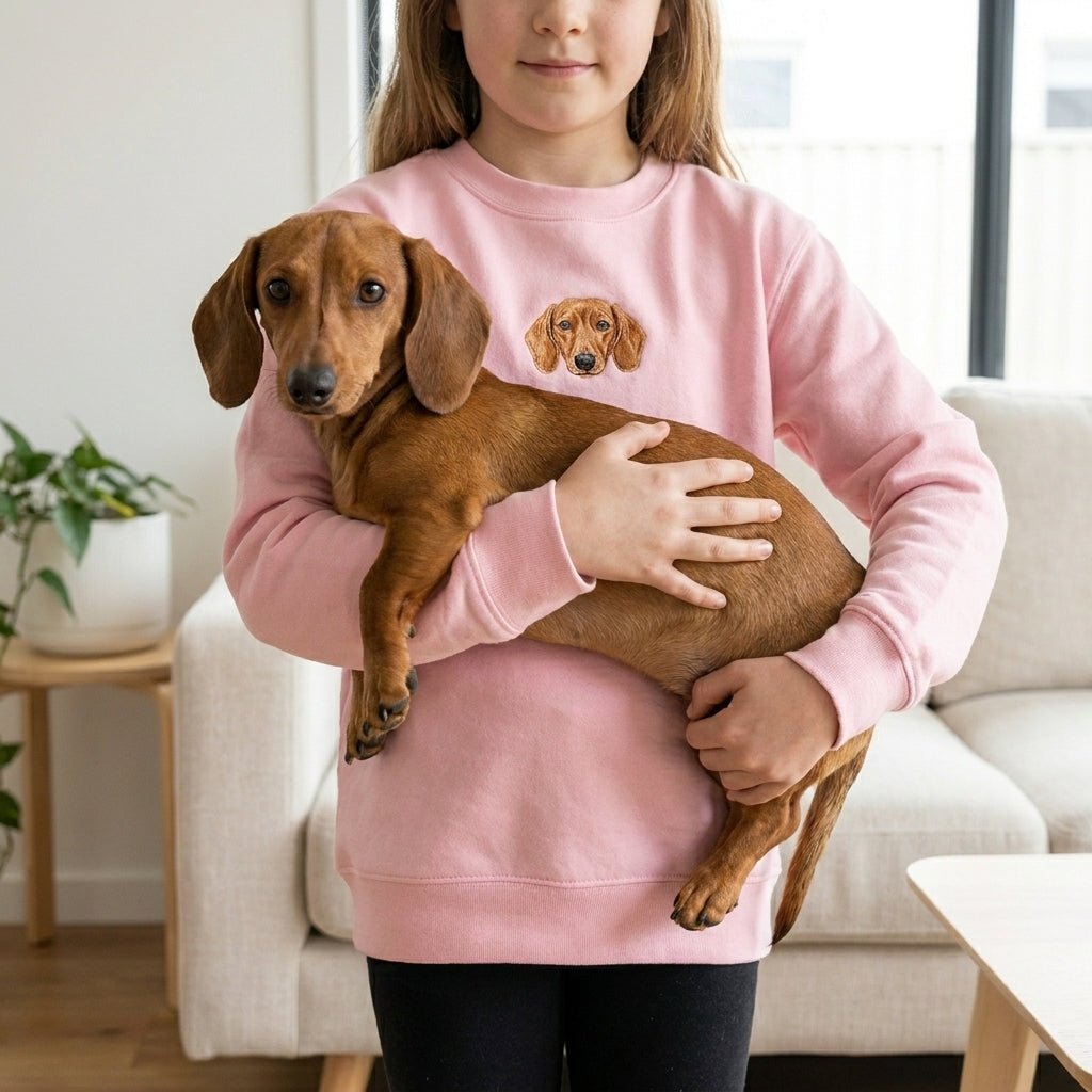 Embroidered Pet Portrait Kid's Organic Sweatshirt - Lucy and Lola Shop