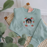 Embroidered Pet Portrait Organic Cherry Sweatshirt - Lucy and Lola Shop
