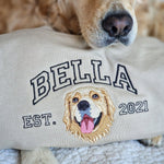 Embroidered Pet Portrait Organic College Sweatshirt - Lucy and Lola Shop