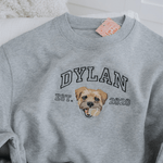 Embroidered Pet Portrait Organic College Sweatshirt - Lucy and Lola Shop