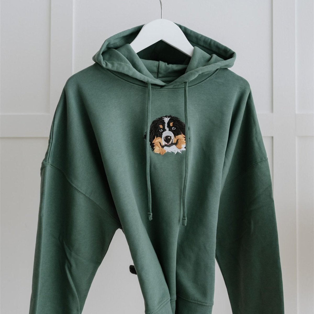 Embroidered Pet Portrait Organic Crop Hoodie Sweatshirt - Lucy and Lola Shop