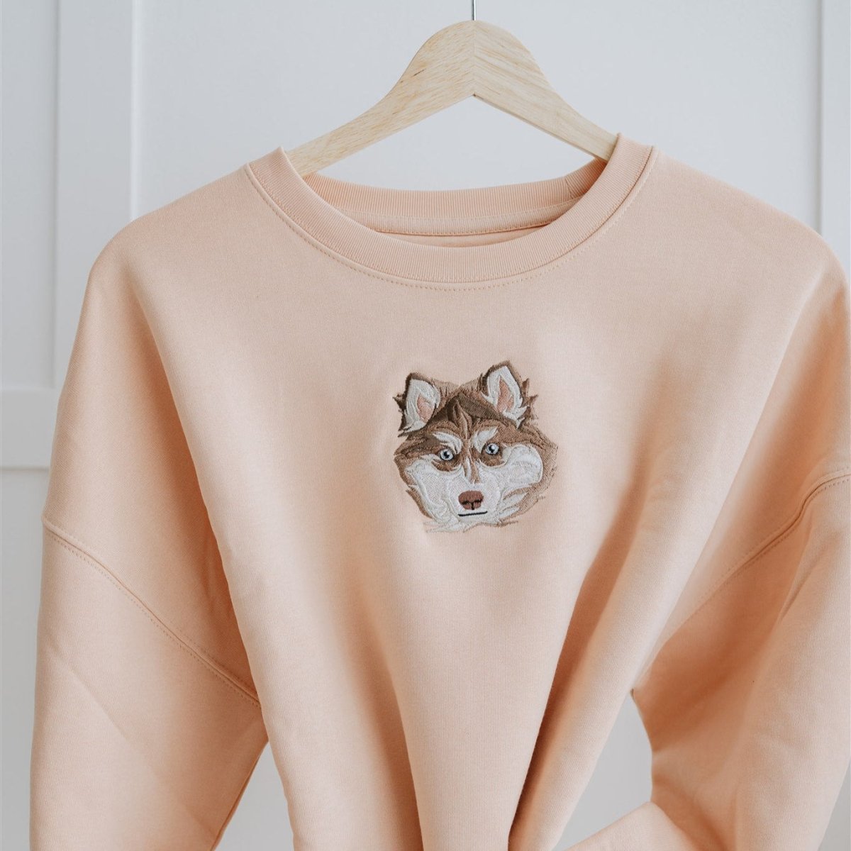 Embroidered Pet Portrait Organic Crop Sweatshirt - Lucy and Lola Shop