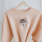 Embroidered Pet Portrait Organic Crop Sweatshirt - Lucy and Lola Shop