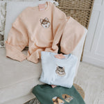 Embroidered Pet Portrait Organic Crop Sweatshirt - Lucy and Lola Shop