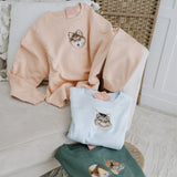 Embroidered Pet Portrait Organic Crop Sweatshirt - Lucy and Lola Shop