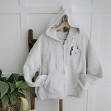 Embroidered Pet Portrait Organic Crop Zip up Hoodie Sweatshirt - Lucy and Lola Shop