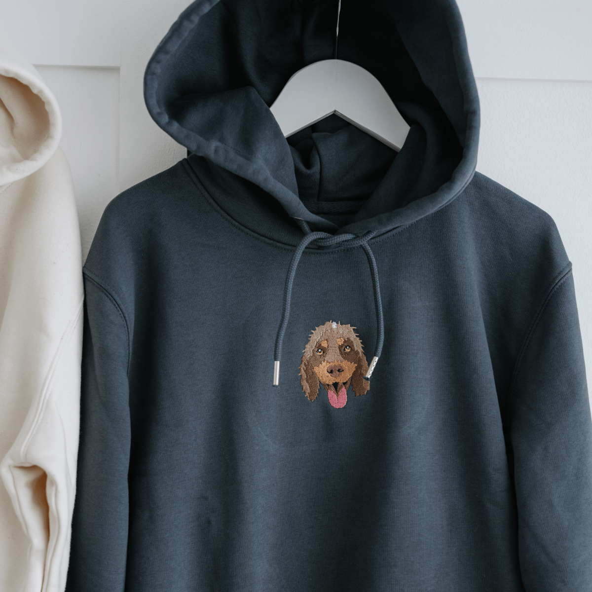 Embroidered Pet Portrait Organic Hoodie Sweatshirt - Lucy and Lola Shop