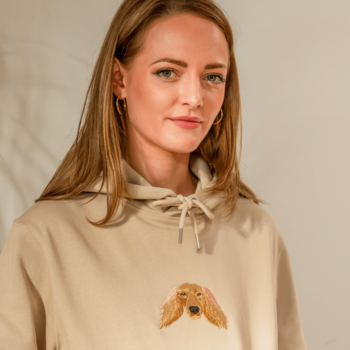 Embroidered Pet Portrait Organic Hoodie Sweatshirt - Lucy and Lola Shop