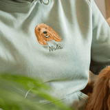 Embroidered Pet Portrait Organic Hoodie Sweatshirt - Lucy and Lola Shop