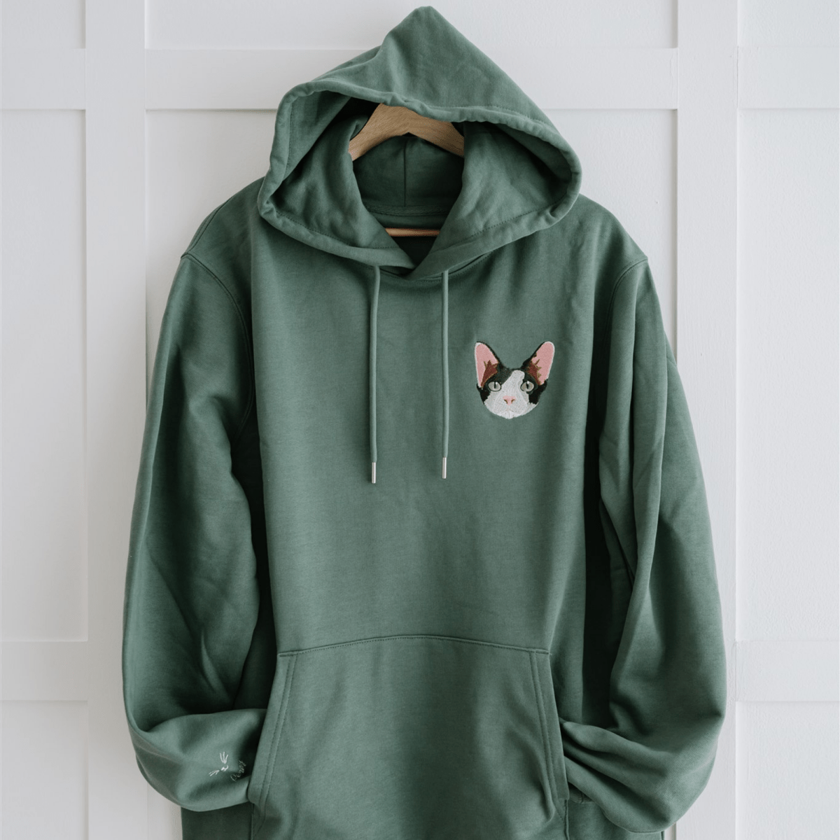 Embroidered Pet Portrait Organic Hoodie Sweatshirt - Lucy and Lola Shop
