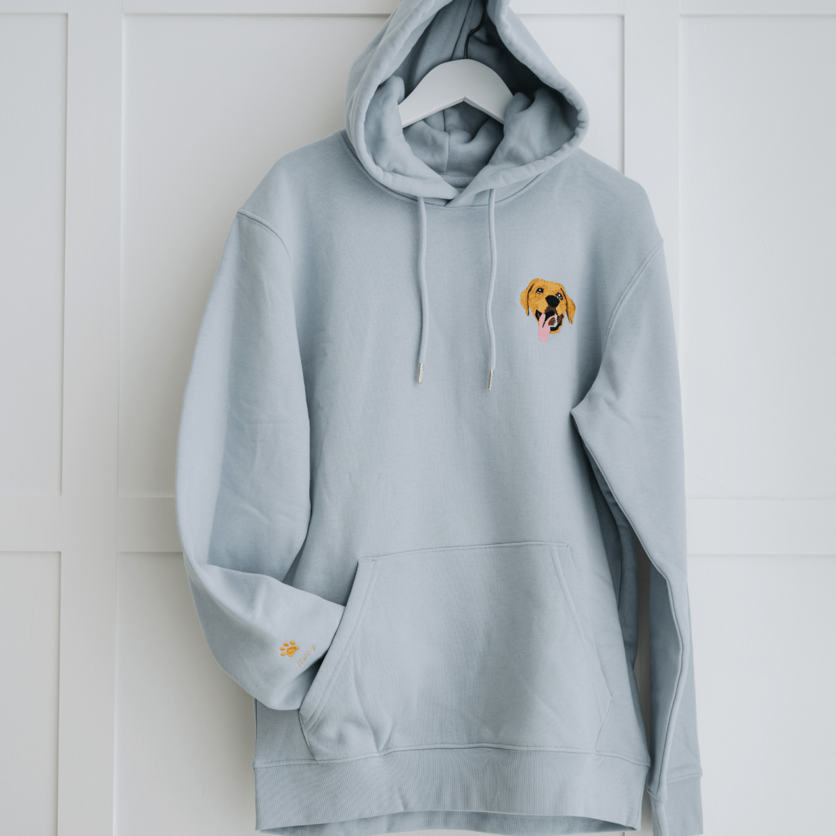 Embroidered Pet Portrait Organic Hoodie Sweatshirt - Lucy and Lola Shop