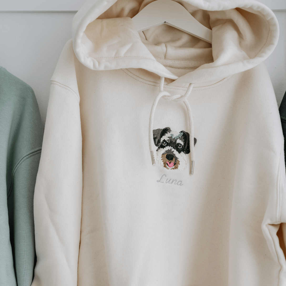 Embroidered Pet Portrait Organic Hoodie Sweatshirt - Lucy and Lola Shop