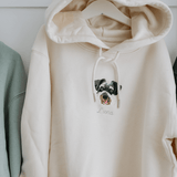 Embroidered Pet Portrait Organic Hoodie Sweatshirt - Lucy and Lola Shop