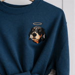 Embroidered Pet Portrait Organic Memorial Sweatshirt - Lucy and Lola Shop