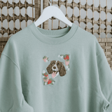 Embroidered Pet Portrait Organic Strawberry Sweatshirt - Lucy and Lola Shop