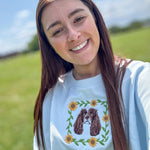 Embroidered Pet Portrait Organic Sunflower Sweatshirt - Lucy and Lola Shop