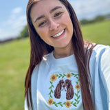 Embroidered Pet Portrait Organic Sunflower Sweatshirt - Lucy and Lola Shop