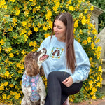 Embroidered Pet Portrait Organic Sunflower Sweatshirt - Lucy and Lola Shop