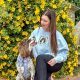 Embroidered Pet Portrait Organic Sunflower Sweatshirt - Lucy and Lola Shop