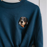 Embroidered Pet Portrait Organic Sweatshirt - Lucy and Lola Shop