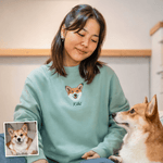 Embroidered Pet Portrait Organic Sweatshirt - Lucy and Lola Shop