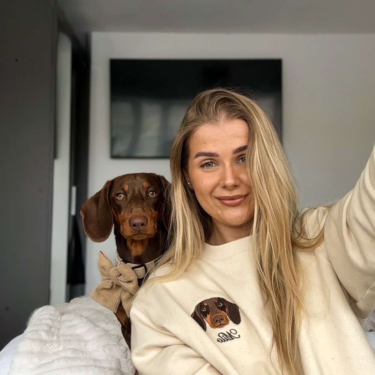 Embroidered Pet Portrait Organic Sweatshirt - Lucy and Lola Shop