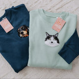 Embroidered Pet Portrait Organic Sweatshirt - Lucy and Lola Shop