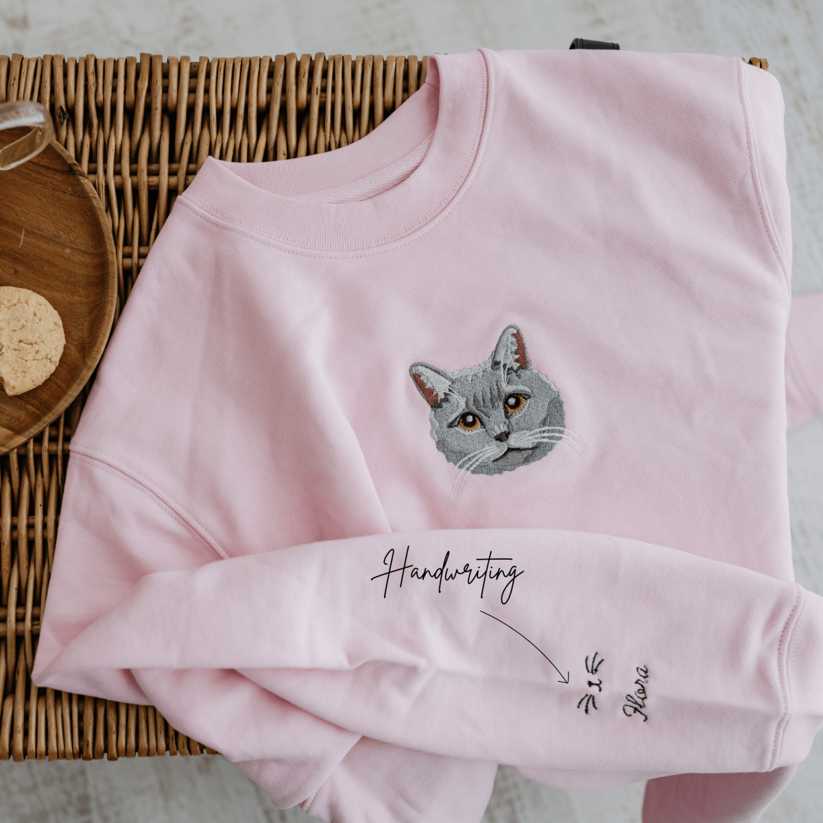 Embroidered Pet Portrait Organic Sweatshirt - Lucy and Lola Shop