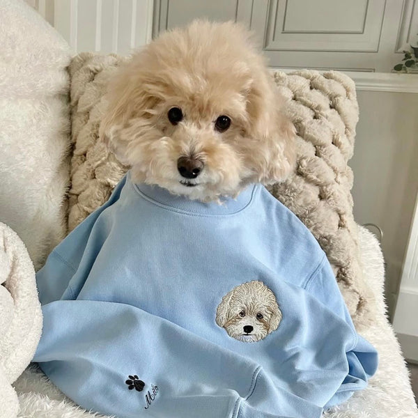 Embroidered Pet Portrait Organic Sweatshirt - Lucy and Lola Shop