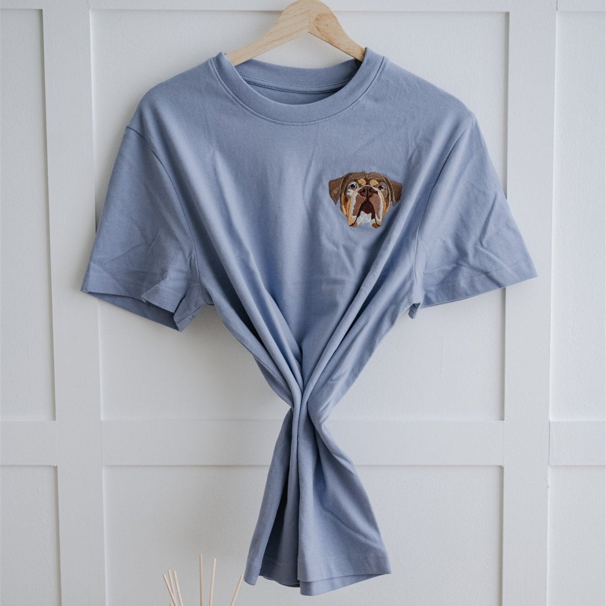 Embroidered Pet Portrait Organic T-Shirt - Lucy and Lola Shop