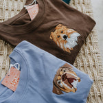 Embroidered Pet Portrait Organic T-Shirt - Lucy and Lola Shop