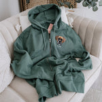 Embroidered Pet Portrait Organic Zip up Hooded Sweatshirt - Lucy and Lola Shop