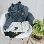 Embroidered Pet Portrait Organic Zip up Hooded Sweatshirt - Lucy and Lola Shop