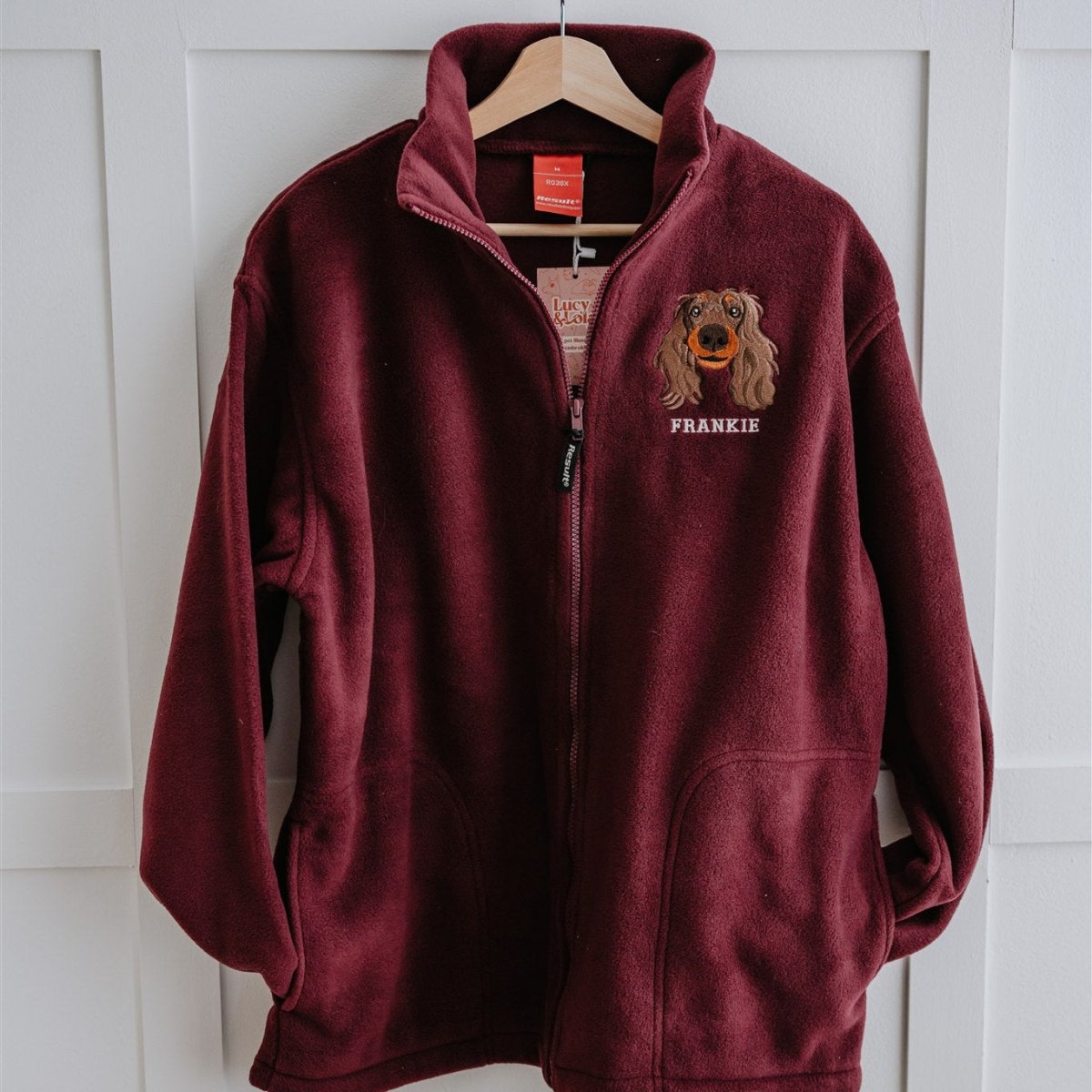 Embroidered Pet Portrait Polar Fleece Full - Zip Jacket - Lucy and Lola Shop