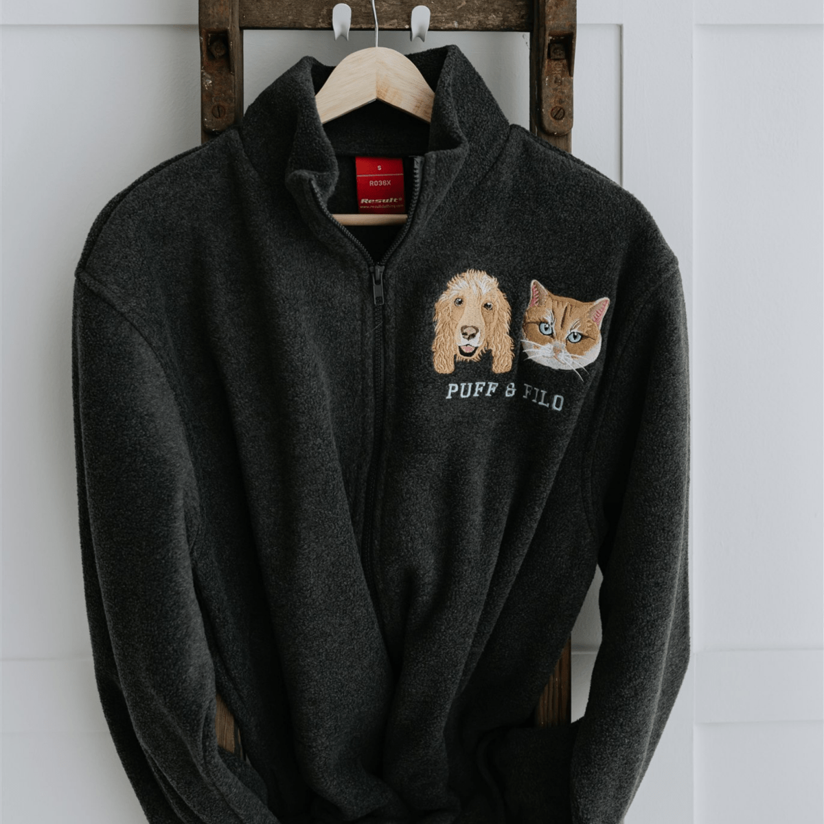 Embroidered Pet Portrait Polar Fleece Full - Zip Jacket - Lucy and Lola Shop
