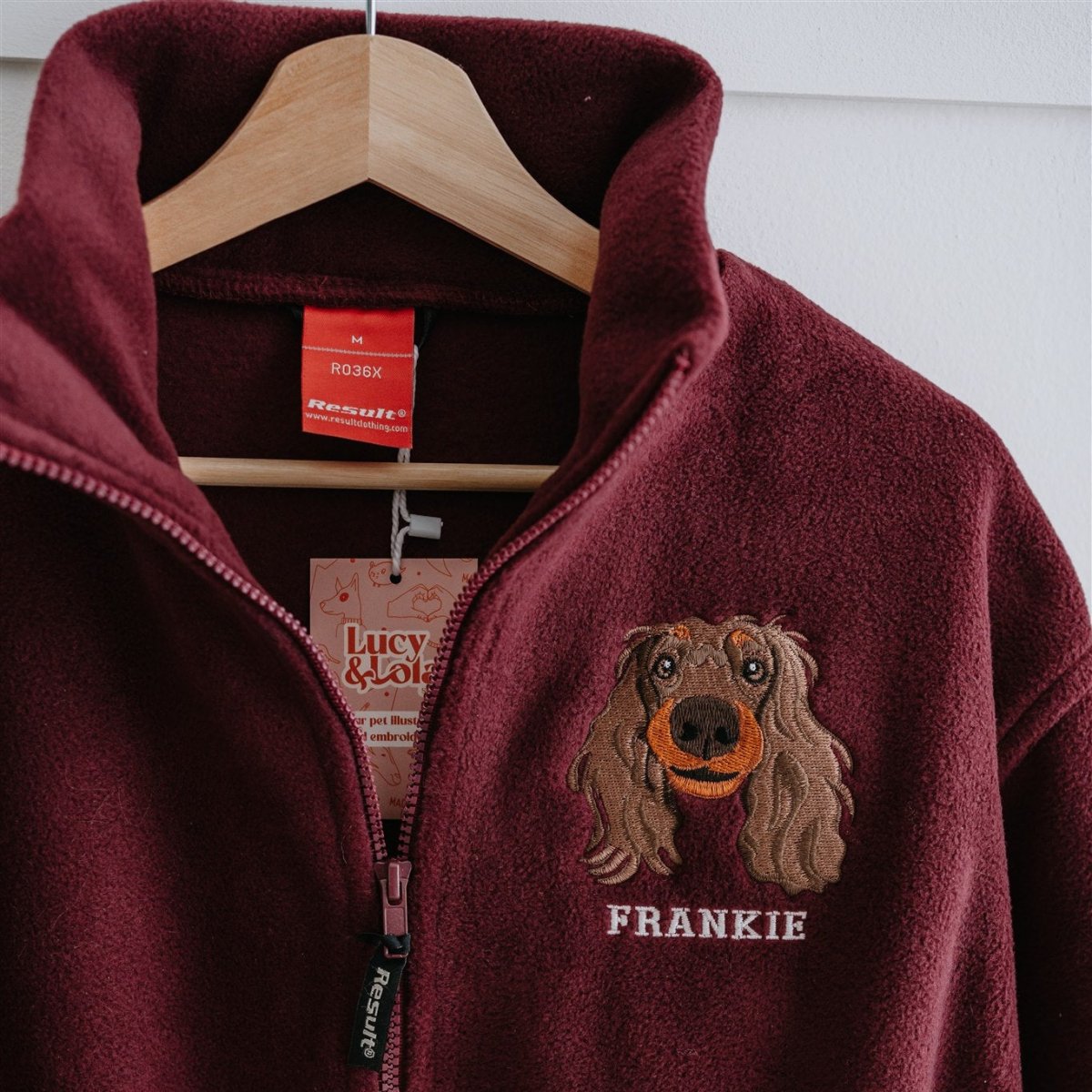 Embroidered Pet Portrait Polar Fleece Full - Zip Jacket - Lucy and Lola Shop