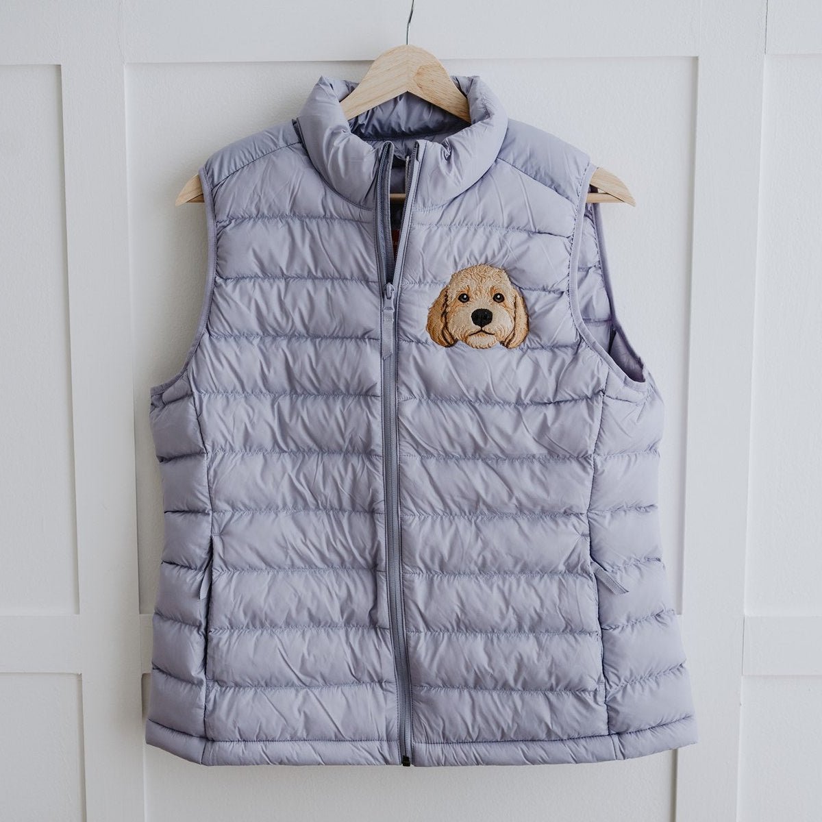 Embroidered Pet Portrait Polar Puffer Gilet Body Warmer - Lucy and Lola Shop