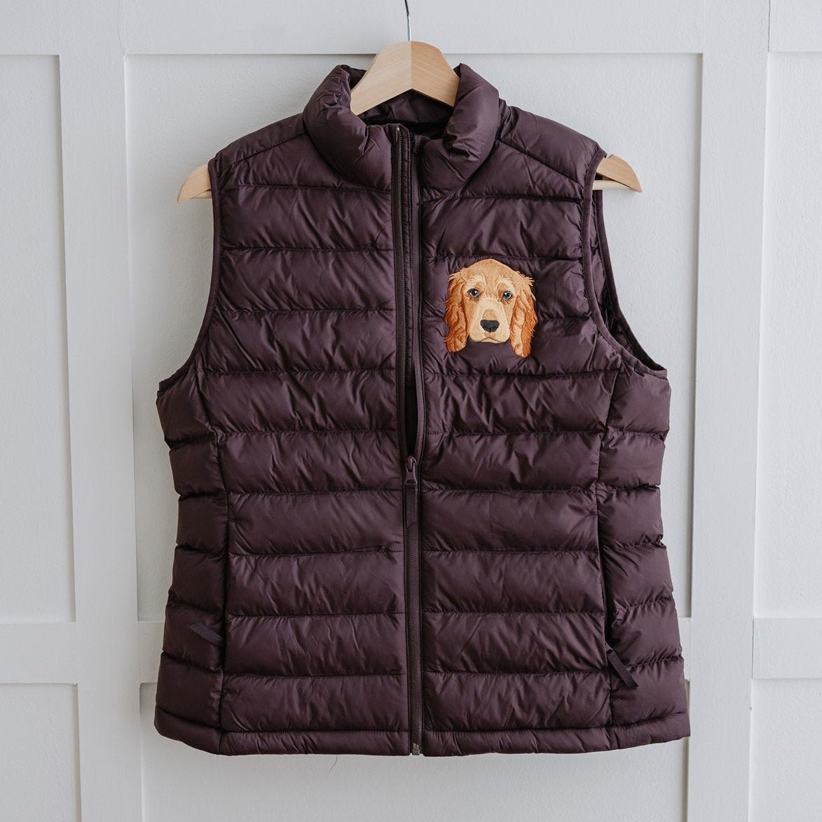 Embroidered Pet Portrait Polar Puffer Gilet Body Warmer - Lucy and Lola Shop