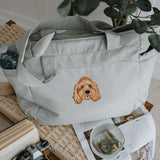 Embroidered Pet Portrait Recycled Oversized Tote Bag - Lucy and Lola Shop