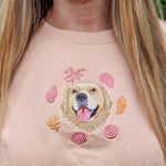Embroidered Pet Portrait Shells Organic Crop Sweatshirt - Lucy and Lola Shop