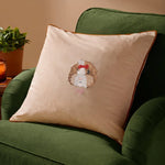 Embroidered Pet Portrait Velvet Piped Cushion - Lucy and Lola Shop