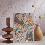 Happy Birthday card - Cat theme - Lucy and Lola Shop