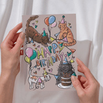 Happy Birthday card - Cat theme - Lucy and Lola Shop