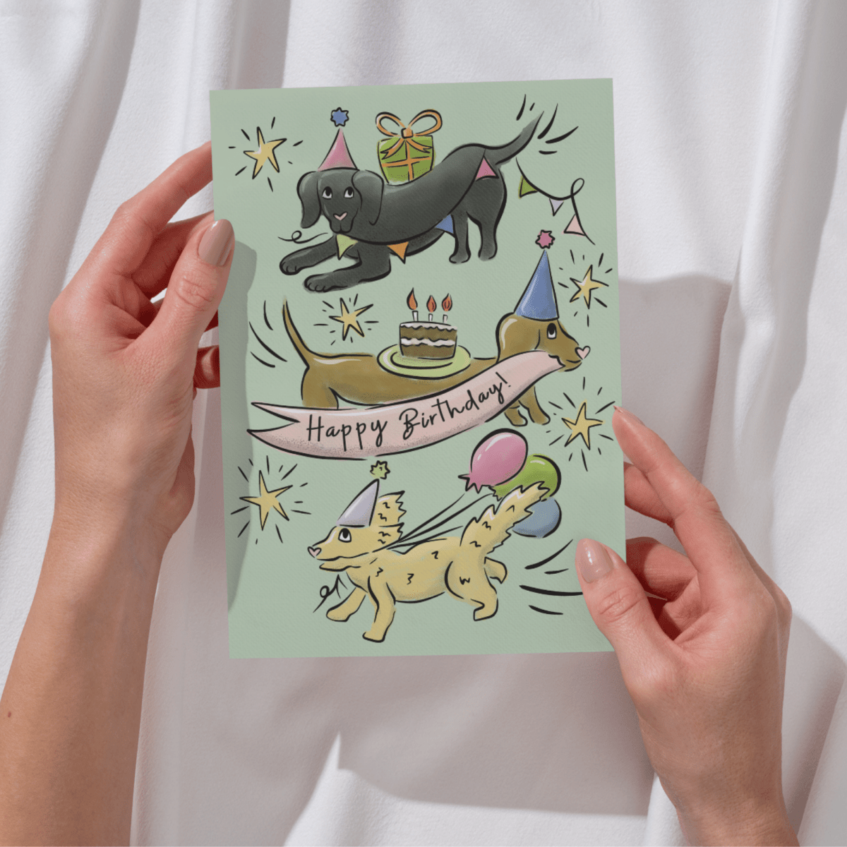 Happy Birthday card - Dog theme - Lucy and Lola Shop