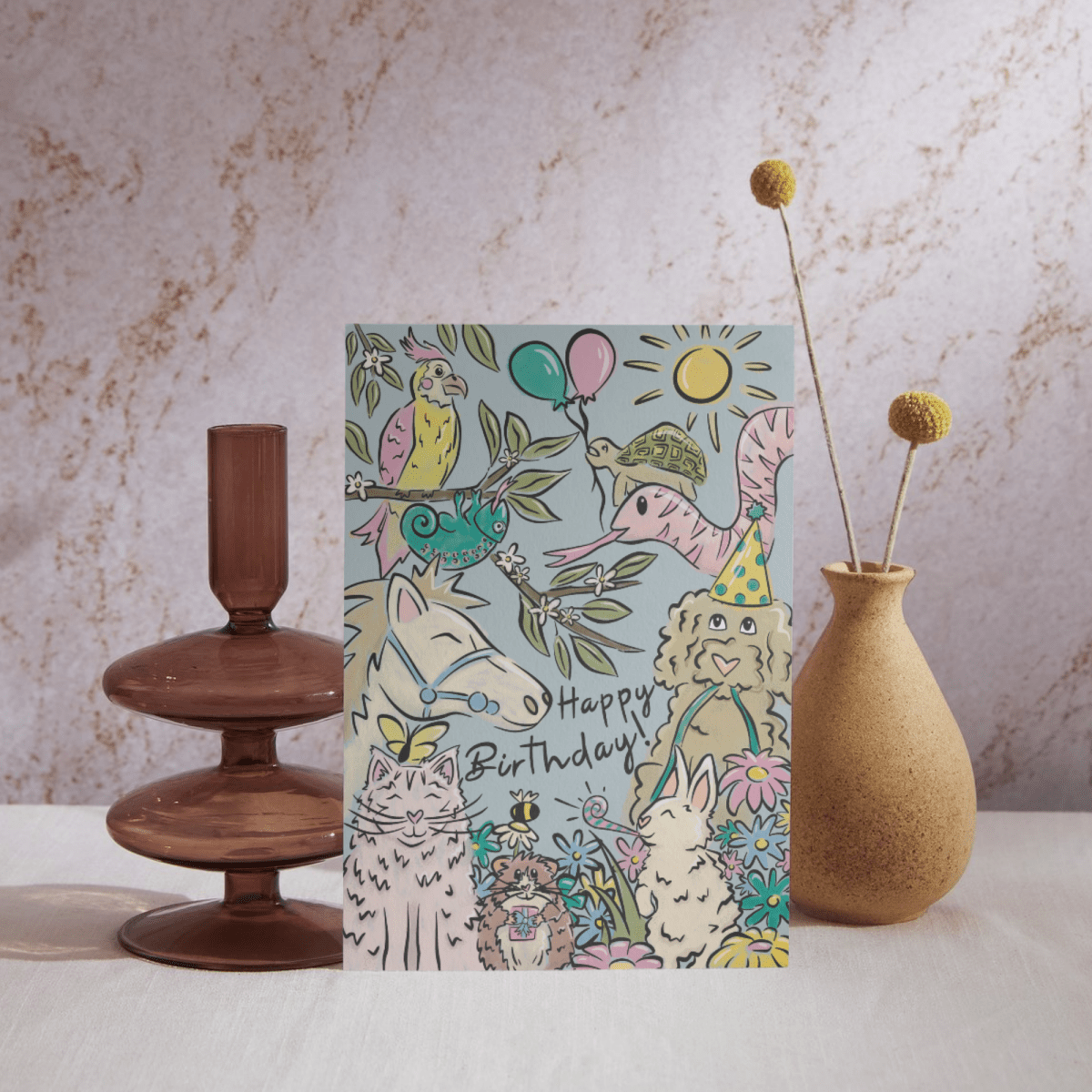 Happy Birthday card - Pet lovers - Lucy and Lola Shop