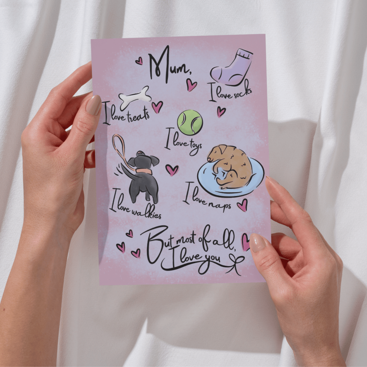 Mothers day card - Dog theme - Lucy and Lola Shop