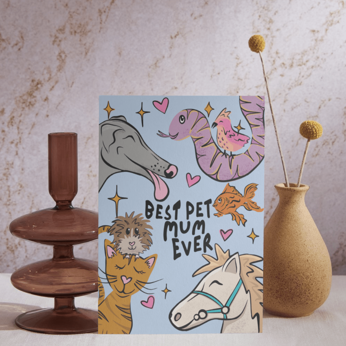 Mothers Day Card - Pet Mum - Lucy and Lola Shop